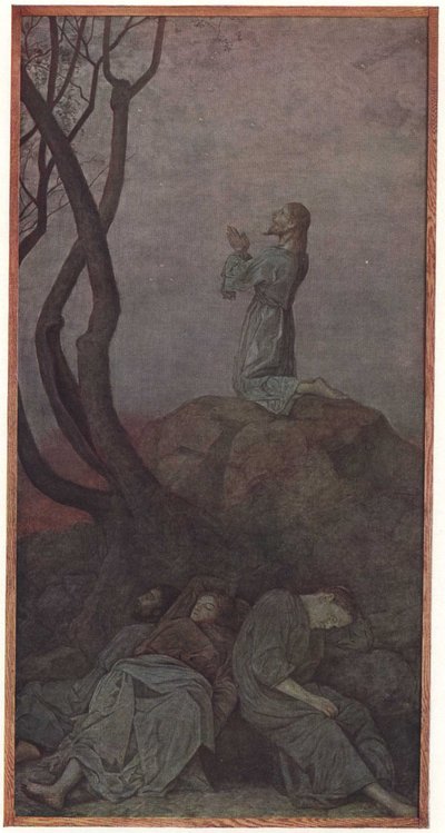 Cristo en el Monte de los Olivos de Hans Thoma